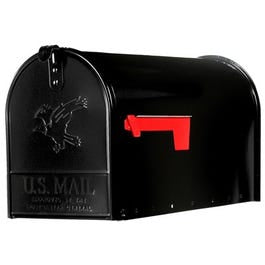Elite Post Mailbox, Black Galvanized, Large, 10.87 x 8.5 x 20.25-In.