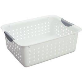 Medium Ultra Basket.  White with Gray Inserts in Handles