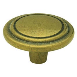 Lancaster Raised Ring Cabinet Knob, 1-1/4-In., Antique Brass