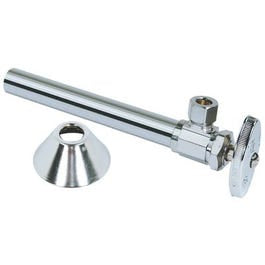 Chrome Angle Sweat Stop Valve, 5/8 x 3/8-In.  With 5" Sweat Extension