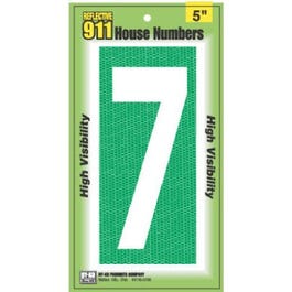 House Address Number "7", Reflective, 911 High-Visibility, 5-In.