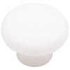 Cabinet Knob, White Plastic, 1-3/8-In. Round