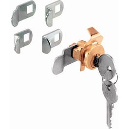 Mailbox Replacement Lock Assortment With 5 Cams & 2 Keys, Brass Finish