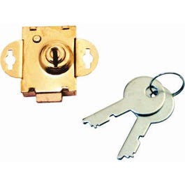 Mailbox Deadbolt Lock With 2 Keys, Brass-Plated Steel, .25-In. Bolt