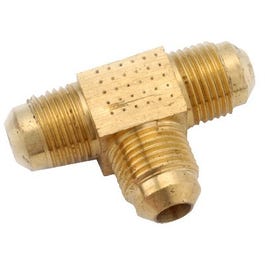 Pipe Fittings, Flare Tee, Brass, 1/2-In.