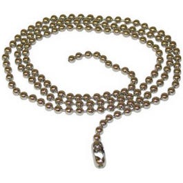 Beaded Chain With Connector, #6, Solid Brass, 3-In.