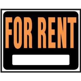 Jumbo "For Rent" Sign, Plastic, 15 x 19-In.
