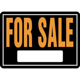 "For Sale" Sign, Hy-Glo Orange & Black Aluminum, 10 x 14-In.