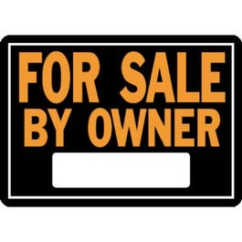 "For Sale By Owner" Sign, Hy-Glo Orange & Black Aluminum, 10 x 14-In.