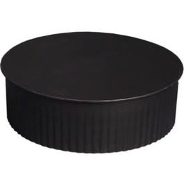 Black Stove Pipe Clean Out Tee Cap With Crimp, 24-Ga., 6-In.