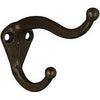 Hat & Coat Hook, Die-Cast Zinc With Antique Brass Finish, 2-Pk.