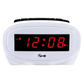 Alarm Clock, White, 0.6-In. Red LED Display