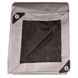 Polyethylene Tarp, Silver/Black, 10 x 12-Ft.