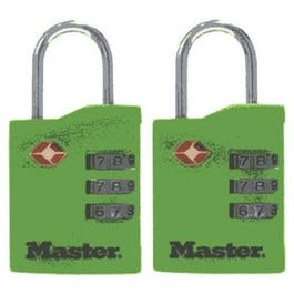 2-Pack 1-3/8 In. Covered Brass Body Luggage Lock