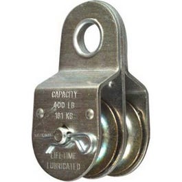 No-Rust Fixed Eye Double Pulley, 1.5-In.