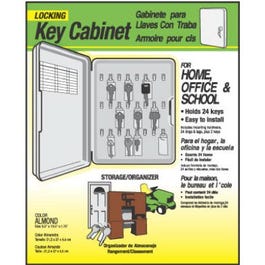 Key Cabinet, Lockable, Holds 24 Keys, Plastic