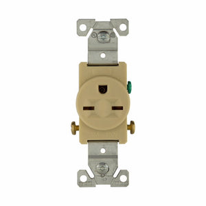 Eaton Cooper Wiring Commercial Specification Grade Single Receptacle 15A, 250V Ivory