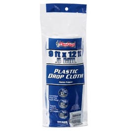 Light-Duty Plastic Drop Cloth, 9 x 12-Ft.