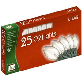 Christmas Lights Set, Clear, C9 Bulbs, 25-Ct.