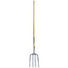 9-In. Forged Steel Manure Fork, 4 Tines, 54-In. Handle
