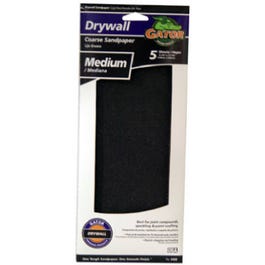Drywall Paper, Medium Grit, 4-3/8 x 11-In., 5-Pk.