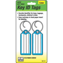 Key I.D. Tag, Wire Ring, 2-Pk.