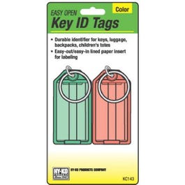 Key I.D. Tag, Colored, Split Ring, 2-Pk.