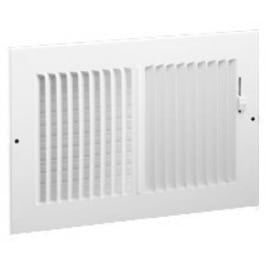 10 x 6-Inch 2-Way White Ceiling or Sidewall Diffuser