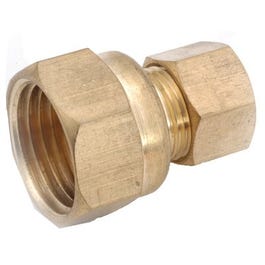 Brass Compression Coupling Adapter, Lead-Free, 1/4 x 3/8-In. FPT