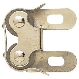 Cabinet Catch, Double Roller "C" Clip, Nickel-Plated, 1-In.