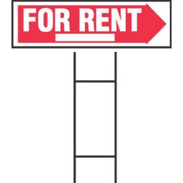 "For Rent" Sign, Corrugated Plastic, 10 x 24-In.