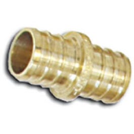 Barb Pex Coupling, Lead-Free Brass, 3/8 x 3/8-In.