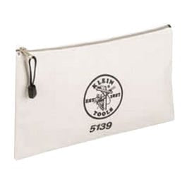 7.5 x 12-Inch White Canvas Zipper Bag
