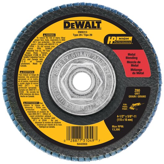 Dewalt HP Flap Discs Type 29, 4-1/2-Inch by 5/8-Inch-11 80 Grit