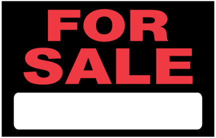 8  X 12  BLACK AND RED FOR SALE SIGN