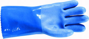 BLUE PVC GLOVE WITH 12  GAUNTLET CUFF
