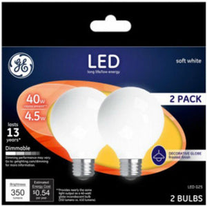 4.5W GLOBE G25 MED 40W LED SOFT WH FROSTED