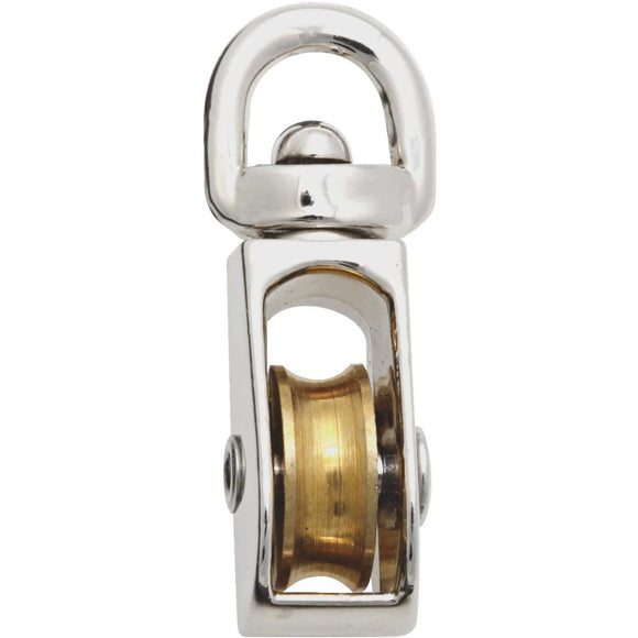 National 1/2 In. O.D. Single Swivel Eye No-Rust Rope Pulley