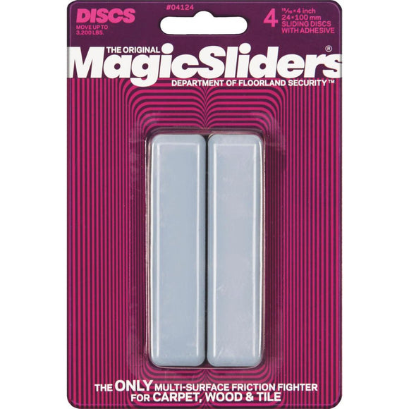 Magic Sliders 1 In. x 4 In. Rectangle Self Adhesive Furniture Glide,(4-Pack)