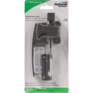 National Black Push Button Latch with 1-3/4 In. Hole Spacing