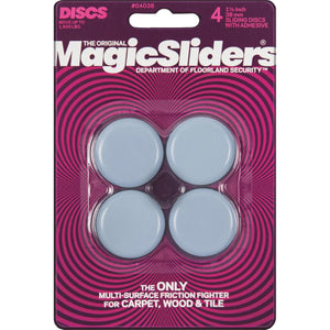 Magic Sliders 1-1/2 In. Round Self Adhesive Furniture Glide,(4-Pack)