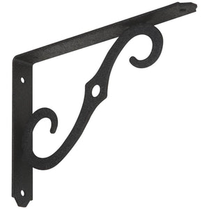 National 152 8 In. D. x 5-1/2 In. H. Black Steel Ornamental Shelf Bracket/Plant Hanger
