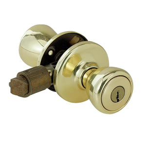 Kwikset Polished Brass Mobile Home Entry Lockset