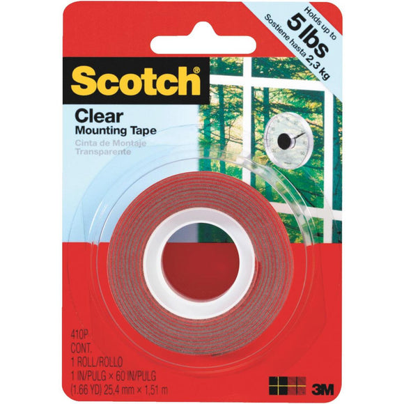 3M Scotch 1 In. x 60 In. Clear Double-Sided Mounting Tape (5 Lb. Capacity)