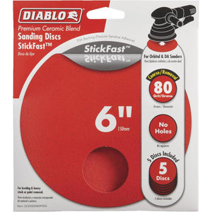 Diablo StickFast 6 In. 80 Grit Sanding Disc (5-Pack)