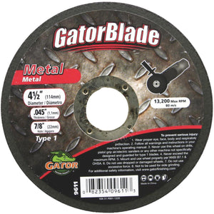 Gator Blade Thin Cut Type 1 4-1/2 In. x 0.045 In. x 7/8 In. Metal Cut-Off Wheel