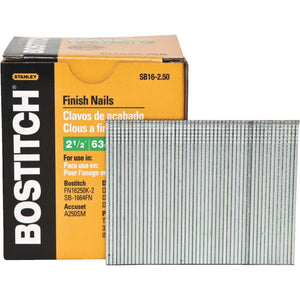 Bostitch 16-Gauge Coated Straight Finish Nail, 2-1/2 In. (2500 Ct.)
