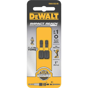 DeWalt FlexTorq 1 In. #2 Square Insert Impact Screwdriver Bit (2-Pack)