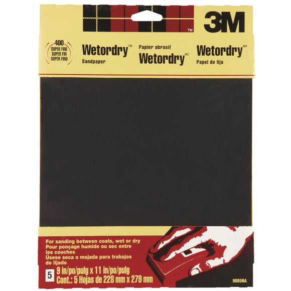 3M Wetordry 9 In. x 11 In. 400 Grit Super Fine Sandpaper (5-Pack)