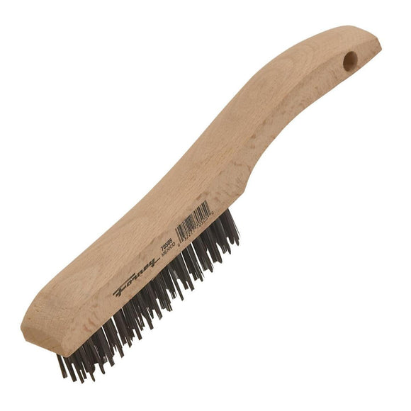 Forney 10-1/4 In. Shoe Handle Wire Brush with Carbon Steel Bristles